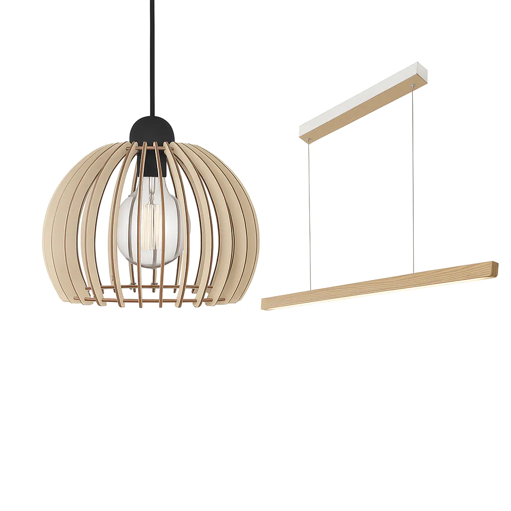 Lampa wisząca z drewna