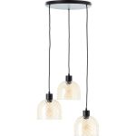 Brilliant Casto Lampa Wisząca Szkło Lampa Wisząca Metal Czarny Beige | 510mm - Nadaje Się Do 3x E27