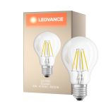 Ledvance Classic LED E27 Gruszka Włókno Przezroczysty 4W 470lm - 840 Zimna Biel | Zamienne 40W