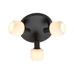 Nordlux Milford Lampa sufitowa Szkło Mini 3-Rondel Czarny | Nadaje Się Do 3x E14