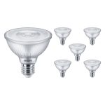 Opakowanie 6x Philips Master Value LED Żarówka Reflektor E27 PAR30 9.5W 740lm 25D - 927 Bardzo Ciepła Biel | Najlepsze renderowanie kolorów - Ściemnianie - Zamienne 75W