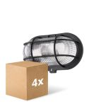 Opakowanie 4x D'Lite Światło Ścienne Ecco Czarny Owalny | IP44 - Nadaje Się Do 1x E27
