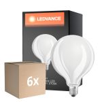Opakowanie 6x Ledvance LED Classic E27 Globe Matowy 11W 1521lm - 827 Bardzo Ciepła Biel | Ściemnianie - Zamienne 100W