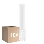 Opakowanie 10x Philips CorePro PL-L LED Żarówka HF 8W - 840 Zimna Biel | 4-Piny - Zamienne 18W