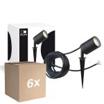Opakowanie 6x D'Lite Kolec Światło Fuse Kabel Zasilający Czarny | IP65 - Nadaje Się Do 1x GU10 | incl. cable 2 Meter