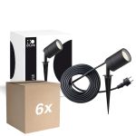 Opakowanie 6x D'Lite Kolec Światło Fuse Kabel Zasilający Czarny | IP65 - Nadaje Się Do 1x GU10 | incl. cable 2 Meter