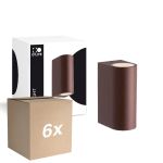 Opakowanie 6x D'Lite Światło Ścienne Vossem Zardzewiały Up & Down | Nadaje Się Do 2x GU10 