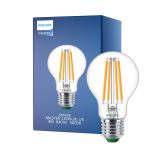 Philips MASTER LED Żarówka Ultra Efficient E27 Gruszka Przezroczysty 4W 840lm - 830 Ciepła Biel | Zamienne 60W