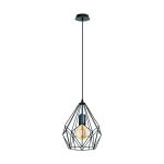 Eglo Lampa Wisząca Carlton Stal Czarny | IP20 - Nadaje Się Do 1x E27 