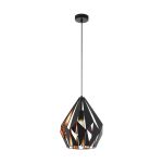 Eglo Lampa Wisząca Carlton 1 Czarny, Miedź | Nadaje Się Do E27