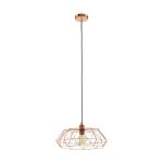 Eglo Lampa Wisząca Carlton 2 Stal Miedź | IP20 - Nadaje Się Do 1x E27 