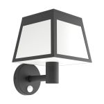 Eglo Światło Ścienne Altilia Solar Czarny 7W 800lm - 830 Ciepła Biel | IP65 - Czujnik Ruchu