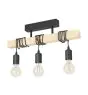 Eglo Lampa sufitowa Townshend Stal Drewno Czarny Brązowy | IP20 - Nadaje Się Do 3x E27 