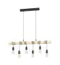 Eglo Lampa Wisząca Townshend Stal Drewno Czarny Brązowy | IP20 - Nadaje Się Do 6x E27 