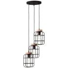 Brilliant Gwen Lampa Wisząca Metal Drewno Czarny | 420mm - Nadaje Się Do 3x E27