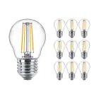 Opakowanie 10x Philips Corepro LED Lustre E27 Piłka Włókno Przezroczysty 4.3W 470lm - 827 Bardzo Ciepła Biel | Zamienne 40W