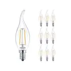 Opakowanie 10x Philips Corepro LED Świeca E14 świeczka z wydłużonym czubkiem Włókno Przezroczysty 2W 250lm - 827 Bardzo Ciepła Biel | Zamienne 25W