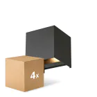 Opakowanie 4x D'Lite Światło Ścienne Elingen Czarny Up & Down 4.9W 480lm - 830 Ciepła Biel | IP65