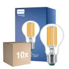 Opakowanie 10x Philips MASTER LED Żarówka Ultra Efficient E27 Gruszka Przezroczysty 7.3W 1535lm - 830 Ciepła Biel | Zamienne 100W