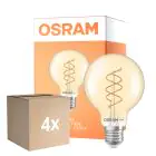 Opakowanie 4x Osram Vintage 1906 LED E27 Globe Włókno Twist Złoty 8W 806lm - 922 Bardzo Ciepła Biel | Najlepsze Renderowanie Kolorów - Ściemnianie - Zamienne 60W