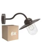 Opakowanie 6x Nordlux Luxembourg Światło Ścienne Metal i Szkło Zardzewiały | IP54 - Nadaje Się Do E27