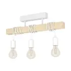 Eglo Lampa sufitowa Townshend Stal Valkoinen Drewno | IP20 - Nadaje Się Do 3x E27 
