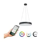 Eglo Lampa Wisząca Marghera-Z Stal Czarny 27.5W 3150lm - 827-865 Przestrajalny Valkoinen + RGB | IP20 - Zigbee Ściemnianie